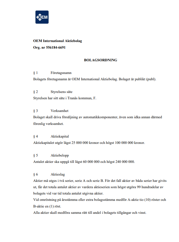 Bolagsordning förslag Thumbnail